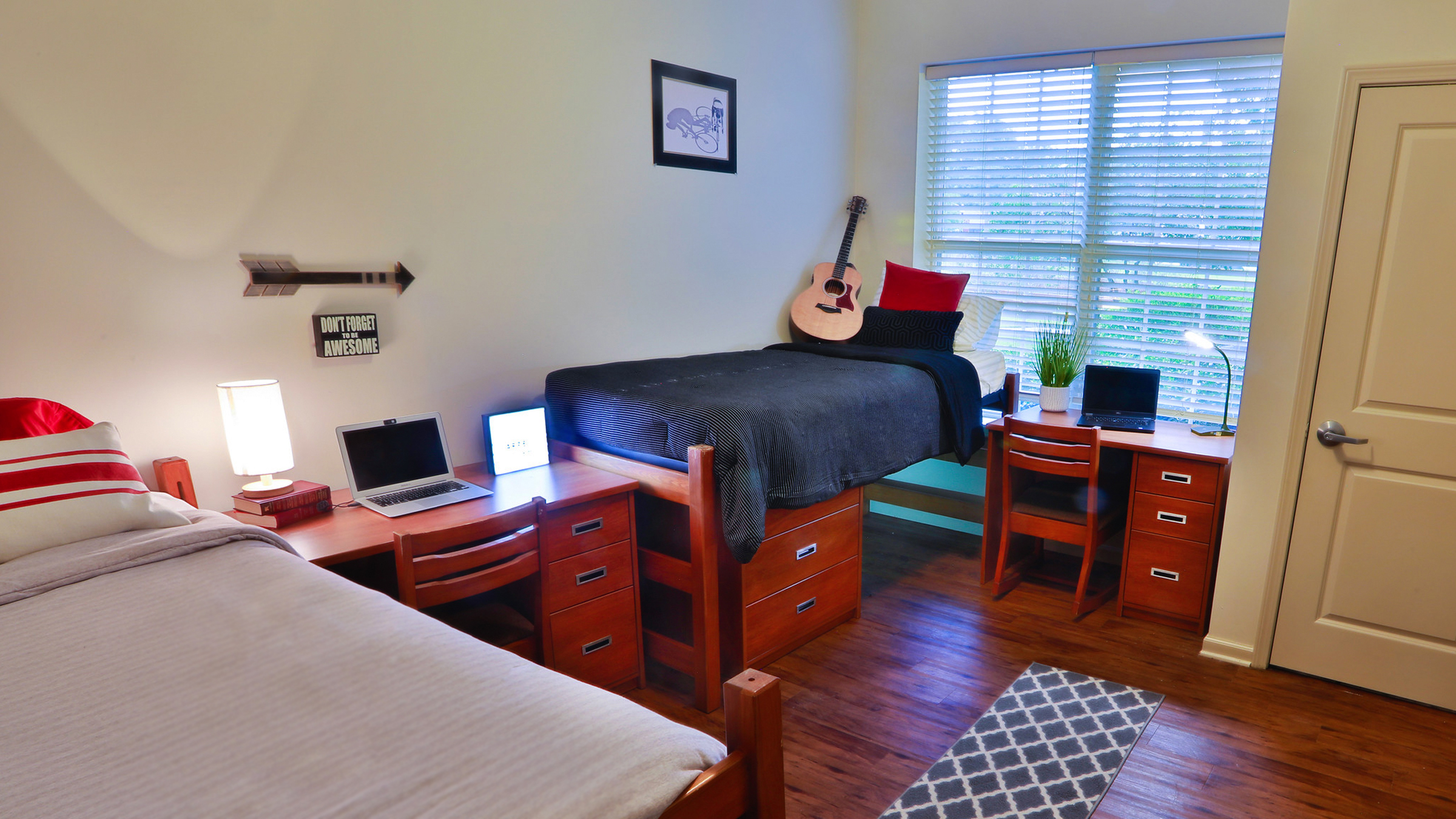 Residence hall room at UL Lafayette