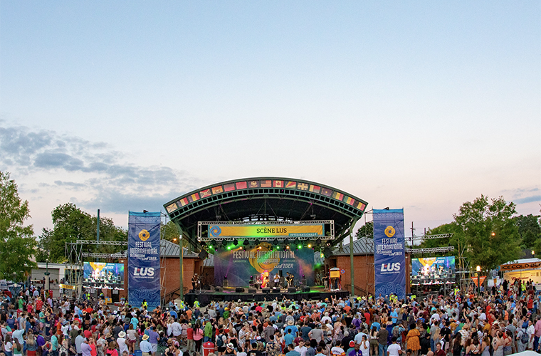 festival international crowd with band performing