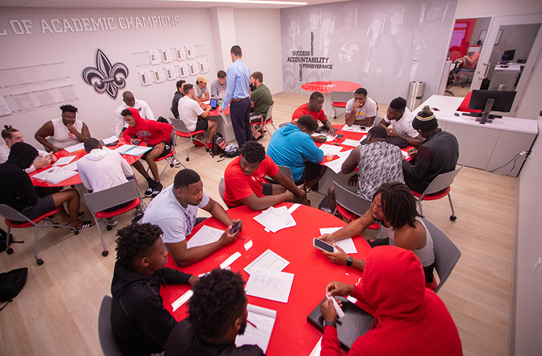 Louisiana Ragin' Cajuns Football study in the Student-Athlete Academic Center