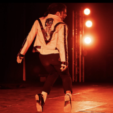 UL student stands on his toes while performing a tribute to Michael Jackson